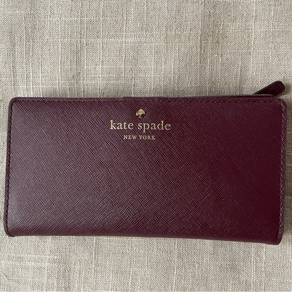 Kate Spade Staci Large Slim Bifold Wallet in Plum - Picture 2 of 4